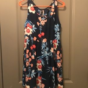 Navy Blue Floral Dress